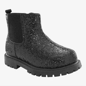 EUC Carters Size 7M Black Kid Glitter Chelsea Boots!!